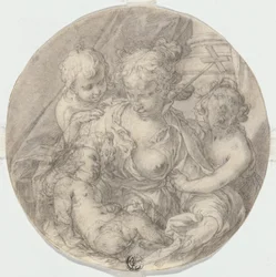Madonna Kristuslapsen kanssa, Johannes Kastaja-lapsen ja toisen lapsen kanssa (Caritas)