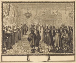 Cerimònia del contracte de matrimoni entre Vladislas IV, rei de Polònia, i Luisa Maria de Gonzaga, princesa de Màntua, a Fontainbleaufinnish