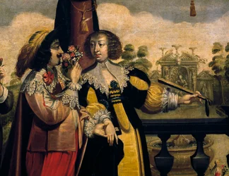 Hajuaisti, noin 1635, Abraham Bosse (1604-1676), tuntemattoman taiteilijan 5-sarjan maalauksen jälkeen, yksityiskohta. Ranska