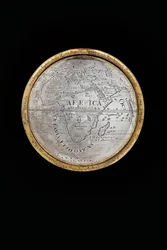 Kaksi poikkeuksellista maapalloa ja taivaallista maapalloa, joita tukevat Hercules ja Atlas, Augsburg, 1697-1699