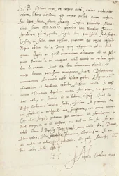 Nimikirjoituskirje hänen veljenpojalleen Jacob Coolille (Jacobus Colius), Antwerpen, 2. helmikuuta 1595 (kynä ja muste paperille)