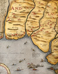 Paloksen satama, kirjoittanut Abraham Ortelius (1528-1598), levy