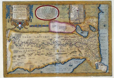 Muinaisen Egyptin kartta - kirjoittanut Abraham Ortelius, Antwerpen