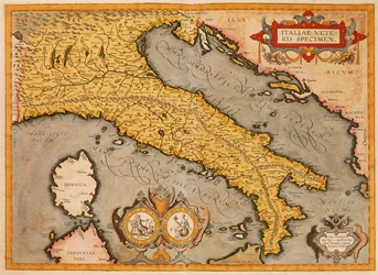 Italian kartta, kirjoittanut Abraham Ortelius