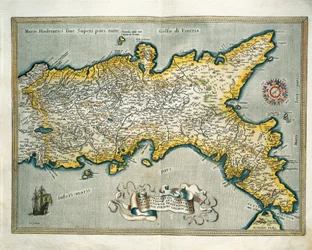 Italian Napolin kuningaskunnan kartta Theatrum Orbis Terrarumilta, kirjoittanut Abraham Ortelius