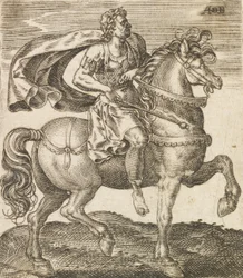 Vitellius kahdestatoista keisarista hevosen selässä, n. 1565-1587.