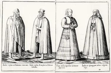 1500-luvun juutalaisia vaatteita "Omnium Poene Gentium Imaginesista", julkaistu Kölnissä