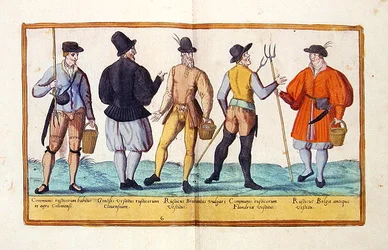 1500-luvun puvut Omnium Poene Gentium Imaginesista, julkaistu Kölnissä