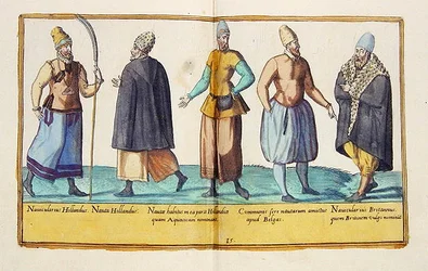 1500-luvun puvut Omnium Poene Gentium Imaginesista, julkaistu Kölnissä