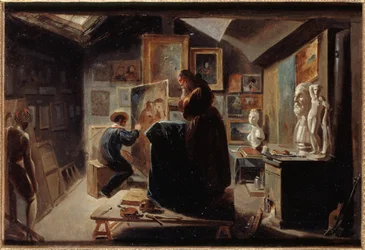 Mallin poseeraus, noin 1838 (öljy paperille ja kankaalle).