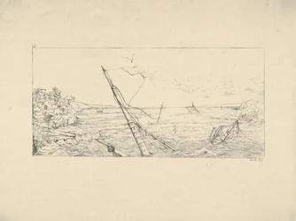 Kivisulku Charlestonin edustalla Etelä-Carolinassa Confederate War Etchingsistä, 1861-63.