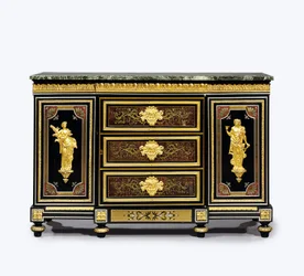 Myöhäinen Ludvig XVI:n ormolu-asennettu boulle-marquetry-sivukaappi