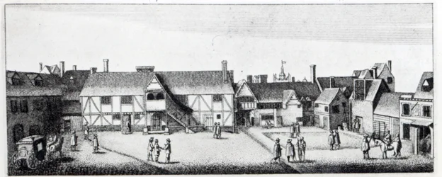 Eteläinen näkymä Arundel-talosta Lontoossa, Wenceslaus Hollarin kaivertama vuonna 1646 ja julkaistu vuonna 1792