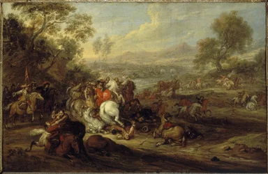 Ratsuväen shokki tai ratsuväen taistelu, 1652-1690 (öljy kankaalle)