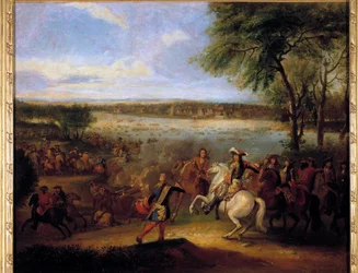 Ludvig XIV:n (1638-1715) Reinin kulku ennen Tolhuisia 12.7.1672 Adam Frans Van der Meulenin (1632-1690) maalaus Sun. 0,6x0,7 m