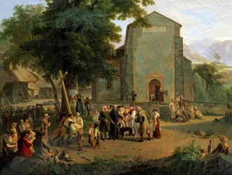 Palvonnan uudelleen perustaminen vallankumouksen jälkeen. Adam Topfferin (1766-1847) sveitsiläinen maalaus