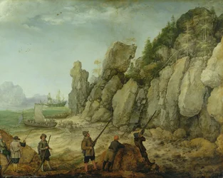 Yksityiskohta villivuohen metsästyksestä rannikolla, 1620