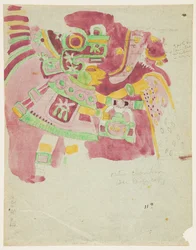 Freskon maalaus ulkokammiosta, Penafiel, Teotihuacan, Meksiko