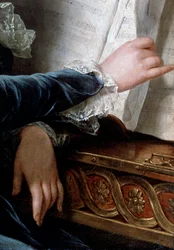 The Comtesse de Selve Making Music, yksityiskohta, 1787.