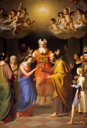 Neitsyten häät, Adeodato Malatesta (1806-1891), San Giuseppe (St Joseph) kirkko, Bologna, Emilia-Romagna. Italia
