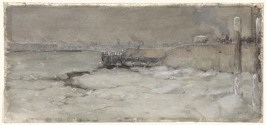 Risteily jäällä Maasilla Rotterdamissa