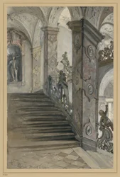 Mirabellin linna, Salzburg, Lucas von Hildebrandtin suunnittelema portaikko