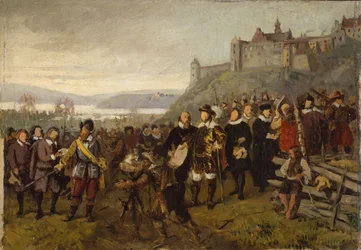 Christian IV perustaa Christianian. Luonnos