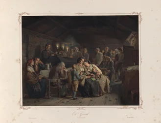 Kuvitus Adolph Tidemandin kirjasta "Norske Folkelivsbilleder", julkaisija Chr. Tønsberg (Christiania, 1858)