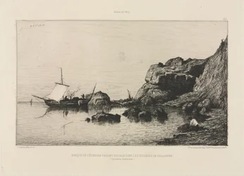 Kalastusvene saapumassa Colliouren kallioille, 1878.