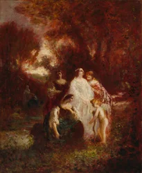 Figuurit metsässä, n. 1857-1862 (öljy kankaalle)