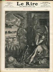 Kuva Adolphe dit Willettesta (1857-1926) Le Liren kanteen, 6.6.2014 - "" Helas, suuri Albert Durer, olit ennustanut, että Saksasta tulee synkkien raakojen maa! "" - Melancolia - Sota, Saksa Preussi - Durer