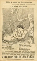 Kuva Adolphe dit Willettesta (1857-1926) Le Pelerinissä, 22.12.07 - Vauvan unelma - Reklamaatiojulkistus, äitiys - Enkeli