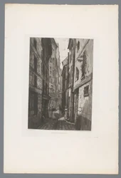Gezicht op de Rue Saint Eloi Vanha Paris Rue Saint Eloi (otsikko esineessä) France etsen uit 1874 (sarjan nimi) Etsaus vuonna 1874 (sarjan nimi)