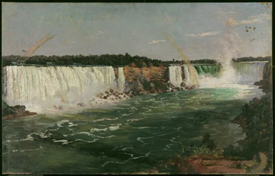 Niagaran putoukset kesällä 1870 (öljyä ja hartsilasitteita kankaalle)