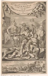Ranskan reformoitu kirkko joutui ihmisen kimppuun vitsauksella Nimisivu: E. Benoist, Vrankrijkin reformoitujen kirkkojen historia, 1696