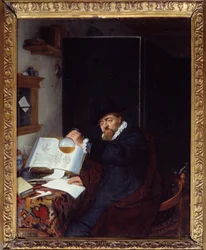 Lääketiede: "" Virtsan analyysi"" Adriaen van Ostaden (1610-1685) maalaus 1666 su. 0,28x0,22 m Pariisi, Musee du PetiPalais