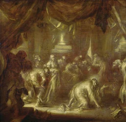 Jeesus ja avionrikkoja (grisaille puussa)