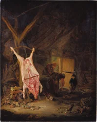 Teurastettu sika ladossa