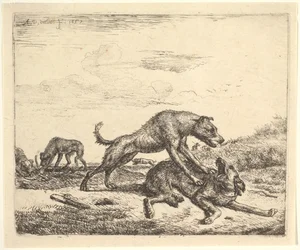 Taistelukoirat, eri eläimistä, 1657.