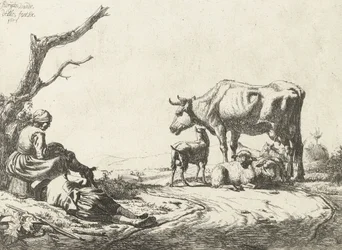 Paimen ja paimentar karjan kanssa, 1653