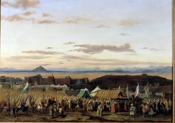 Setifin vangitseminen Algeriassa Orleansin herttuan joukkojen toimesta Adrien Dauzatsin (1804-1868) maalaus 1839 Orleans, Kuvataidemuseo