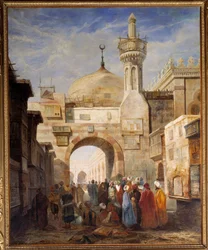 Näkymä moskeijasta Kairossa Adrien Dauzatsin (1804-1868) maalaus 1800-luvun Blois, Kuvataidemuseo