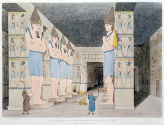 "Nubian Ybsombulin temppelin sisustus", 1820-1822