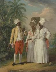 Vapaat Länsi-Intian dominikaanit, vapaat Dominican alkuperäisasukkaat, n. 1770.