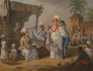 Market Day, Roseau, Dominica, noin 1780.