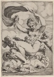 Delfiinien tukema Venus tai Galatea
