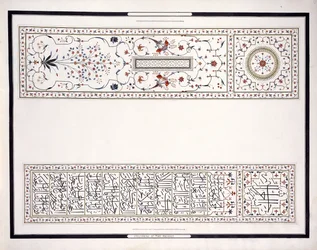 Mosaiikkikappaleita keisarin haudasta, n. 1815 (lyijykynä, kynä, muste, w/c)