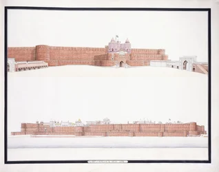 Agran linnoitus, jossa on Delhin portti, n. 1815