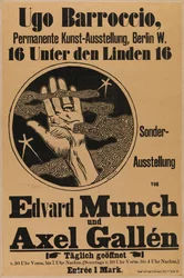 Plakat für Munch & Galléns Ausstellung