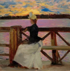 Marie Gallén auf der Kuhmoniemi– Brücke